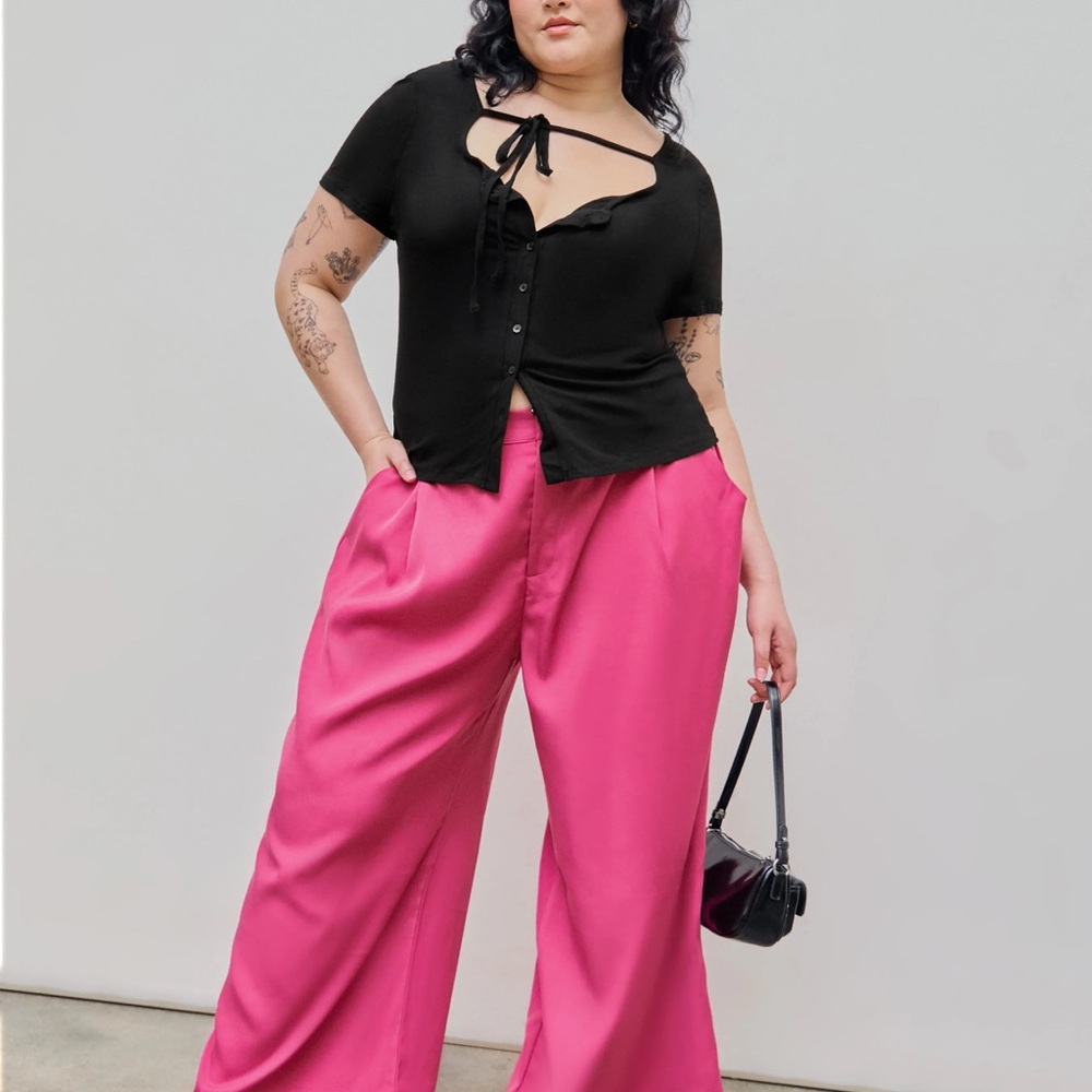 Cider Pink Wide Leg Pants